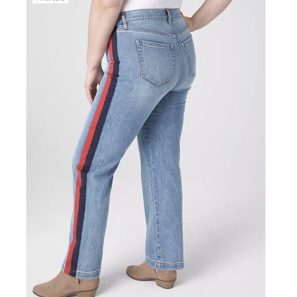 Layne Bryant Signature Fit Relaxed Straight Jean With Side Stripe Size 20 NWT - Picture 2 of 16